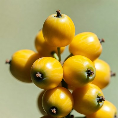Cluster of yellow berries on stem