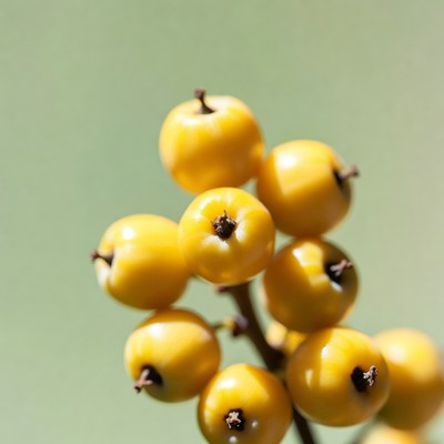 Cluster of yellow berries on stem