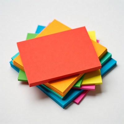 Stack of colorful sticky notes