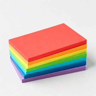 Stack of Rainbow Post-it Notes