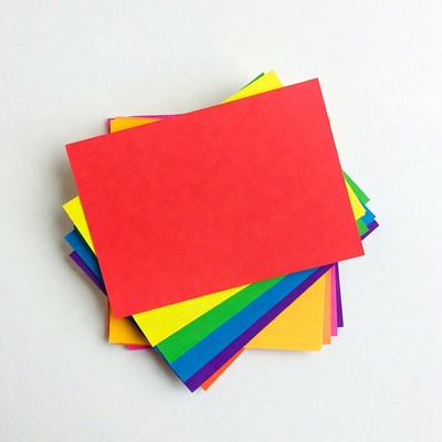Stack of colorful construction paper