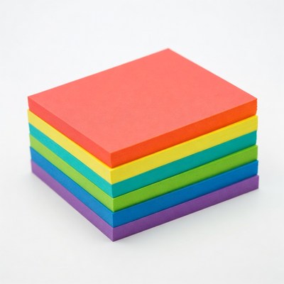 Stack of Rainbow Post-it Notes
