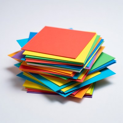 Stack of colorful construction paper