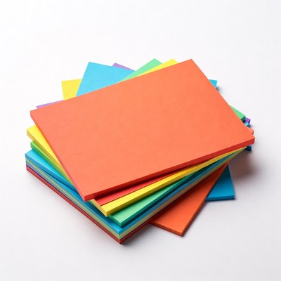 Colorful Stack of Note Paper Sheets