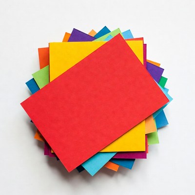 Stack of colorful construction paper