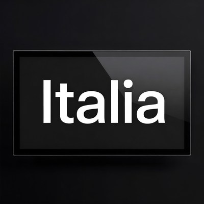 Italia Word on TV Screen