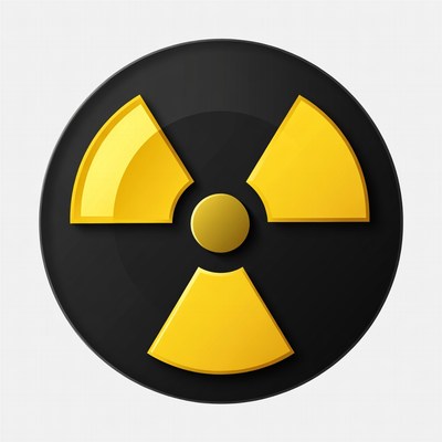 Yellow Radiation Warning Symbol