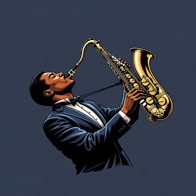 African-American man playing saxophone
