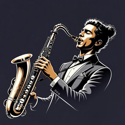 Man playing saxophone illustration