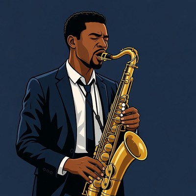 African-American man playing saxophone