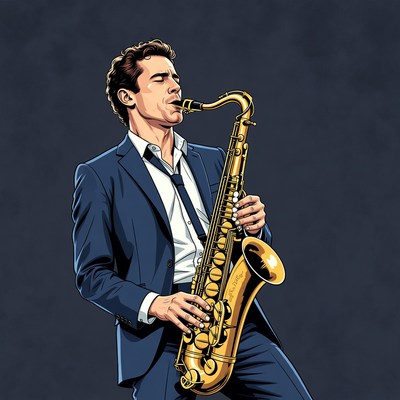 Man playing saxophone illustration