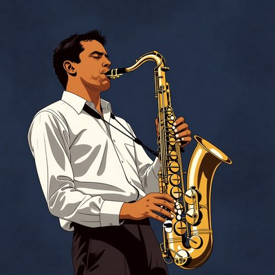 Man playing saxophone illustration