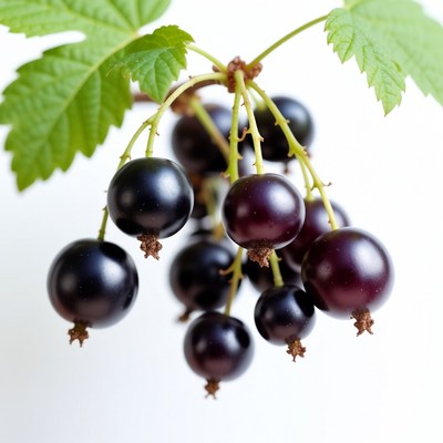 Currant Berries on Maple Leaves