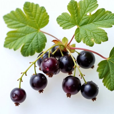 Currant Berries with Leaves