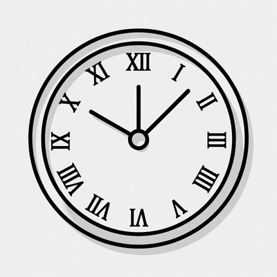 Roman numeral clock illustration