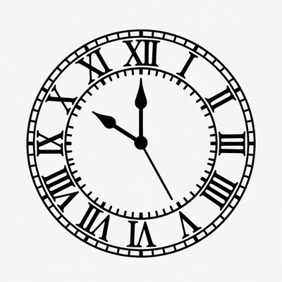 Black Roman Numeral Clock