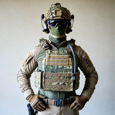 Soldier in tactical gear standing
