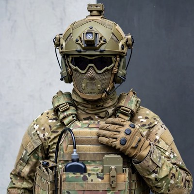 Soldier in Multicam Tactical Gear