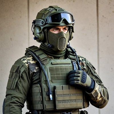 Soldier in tactical gear