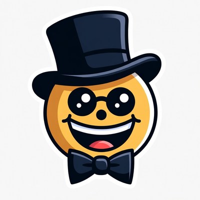 Cartoon Yellow Man in Top Hat