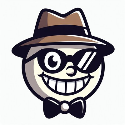 Cartoon Detective Smiling with Sunglasses