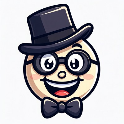 Cartoon man in top hat and bowtie