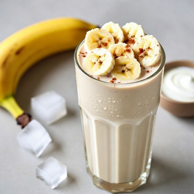 Banana Smoothie with Yogurt and Ice