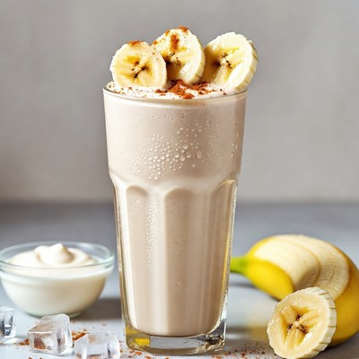Banana Smoothie with Whipped Cream