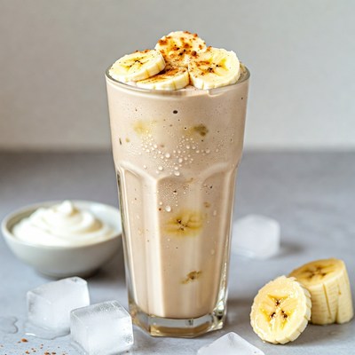 Banana Smoothie with Yogurt and Ice