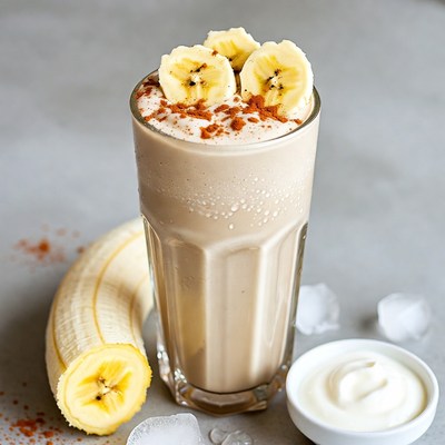 Banana Smoothie with Yogurt and Cinnamon