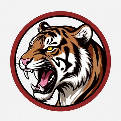Roaring tiger head illustration