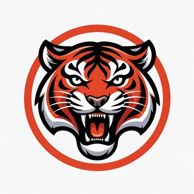 Roaring tiger head illustration