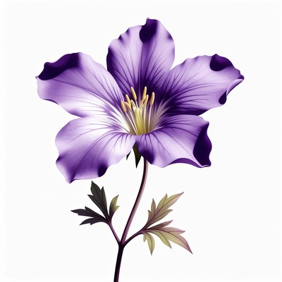 Purple Flower on White Background