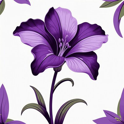 Purple Lily Flower Illustration