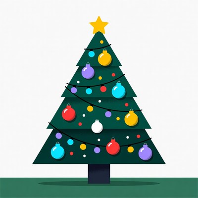 Colorful Christmas Tree Illustration