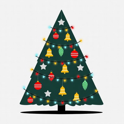 Colorful Christmas Tree with Lights