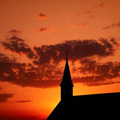 Church Silhouette at Sunset