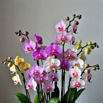 Purple and White Phalaenopsis Orchids Bouquet