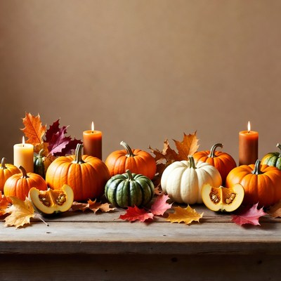 Autumn Pumpkin Candle Display