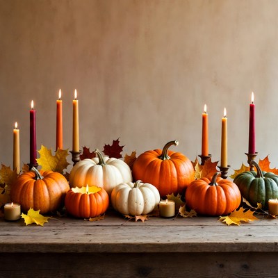 Autumn Pumpkin Candle Centerpiece