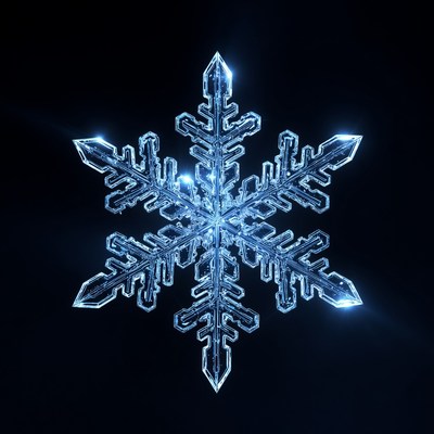 Shiny Blue Snowflake Crystal
