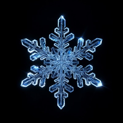 Glowing Blue Snowflake Crystal