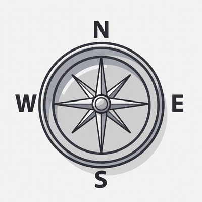 Compass with North South East West