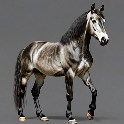 Silver dapple horse standing