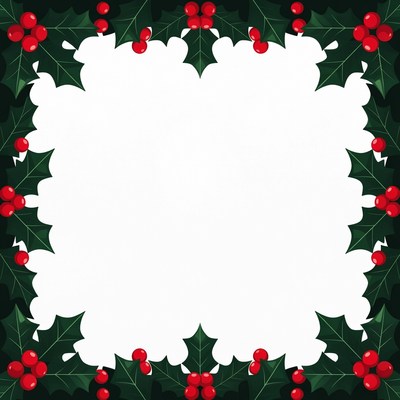 Holly Wreath with Red Berries