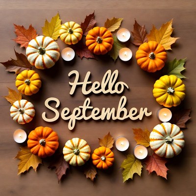 Hello September Pumpkin Wreath