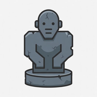 Stone Statue Bust Illustration
