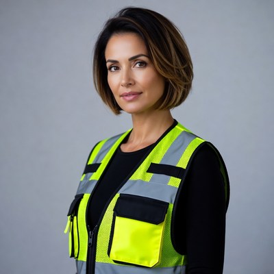 Woman wearing yellow safety vest
