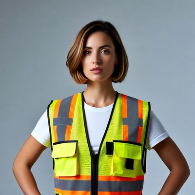 Woman wearing yellow safety vest