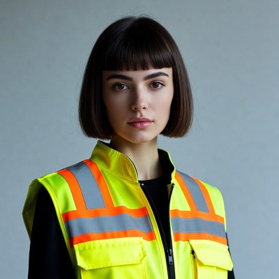 Woman in yellow safety vest